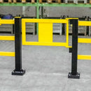 Dark Gray Railing Gate for Hybrid Railing Impact Collision System