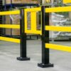 Dark Gray Railing Gate for Hybrid Railing Impact Collision System