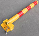 Folding High-Visibility Yellow Parking Post 600mm x 60mm, Steel, Reflective, Portable, Durable, for Residential & Commercial Parking, Includes 3 Keys