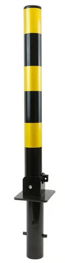 Buried Folding Parking Post with Spigot Base Heavy-Duty Lock Space-Saving Design Secure Vehicle Protection for Driveways Car Parks & Motorhome Areas