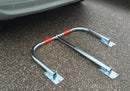 Folding 3-Leg Parking Post for Driveway, Secure Vehicle Barrier with Padlock & Bolts, Heavy Duty Steel for Home, Apartment & Commercial Use