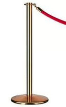 Prestige Metal Queue Barrier Post, Brass/Chrome, 1m Steel Post, 5kg Weighted Base, Crowd Control for Events, Retail, Airports, Hospitality, Versatile