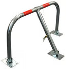 Folding 3-Leg Parking Post for Driveway, Secure Vehicle Barrier with Padlock & Bolts, Heavy Duty Steel for Home, Apartment & Commercial Use