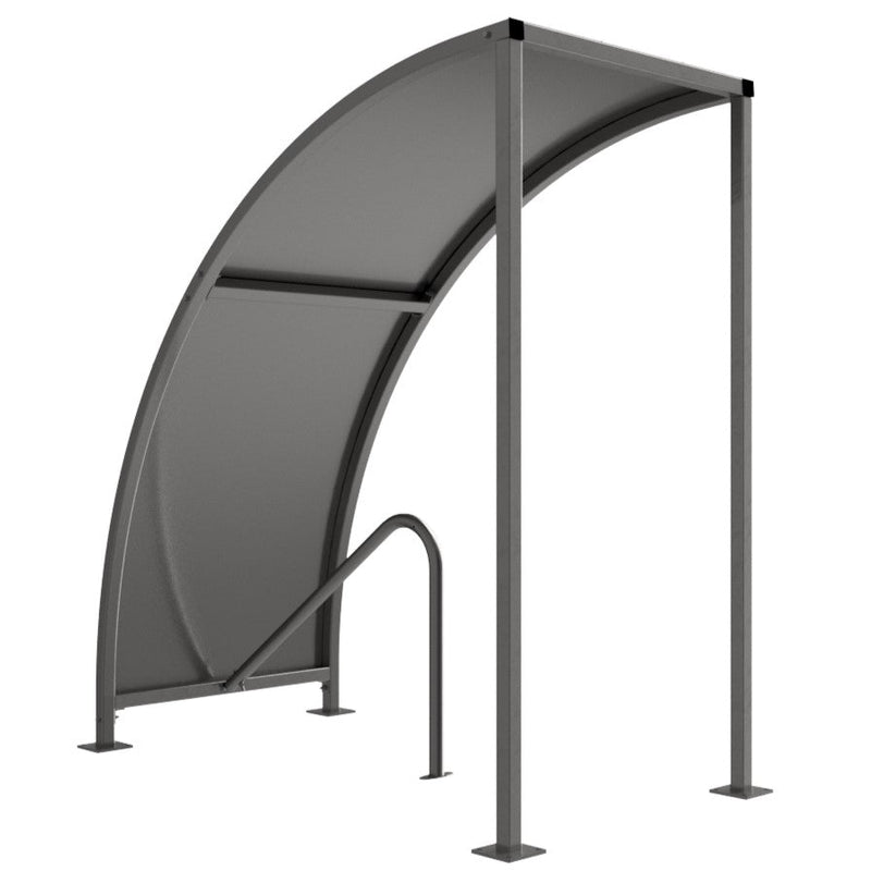 VS1 Cycle Shelter with Galvanised Steel Roof - Galvanised Steel Frame Open Sided