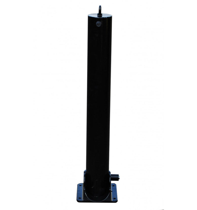 Black Black Large Fold Down Steel Parking Post With No Parking Logo