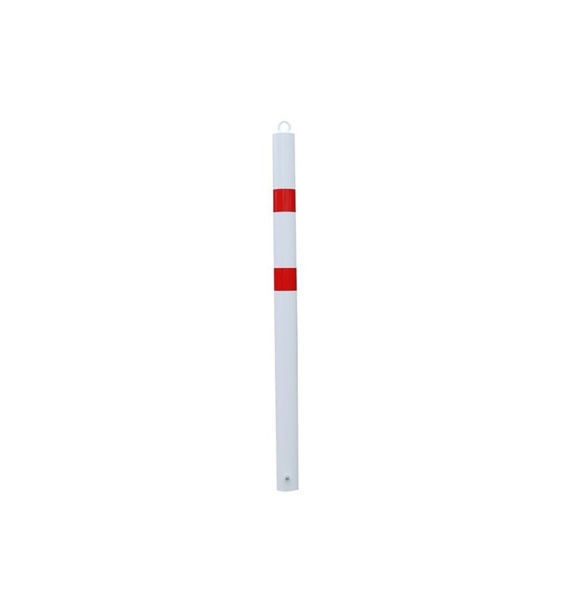 Light Gray 76mm Spigot Static Bollard - White & Red