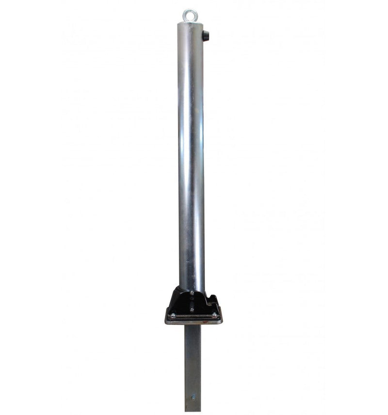 Dim Gray Galvanised 76mm Fold Down Parking Post With Ground Spigot, Integral Lock & Chain Eyelet