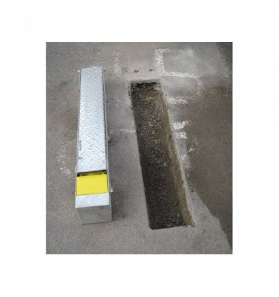 Dim Gray Fold Away (coffin) Black Bollard Post With Reflective White Band