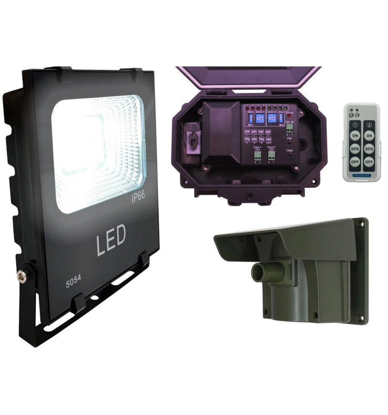 Floodlight Long Range Driveway PIR Alarm With Outdoor Receiver