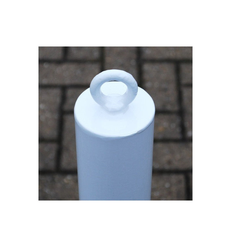 Dark Slate Gray 76mm Bolt Down Bollard - White & Red