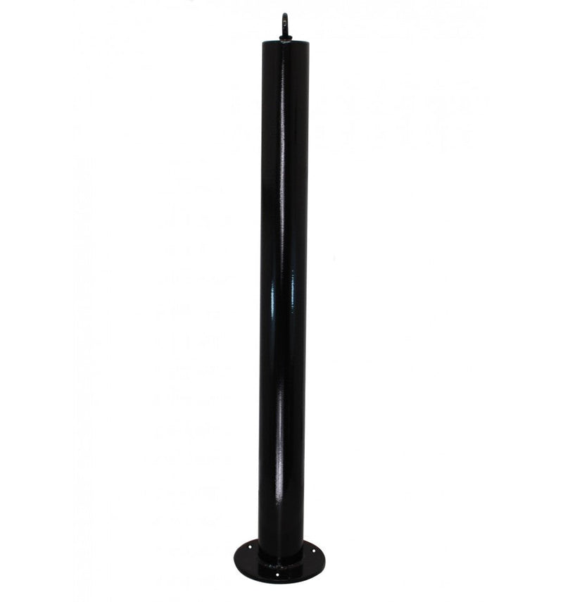 Black 76mm Bolt Down Steel Bollard - Black