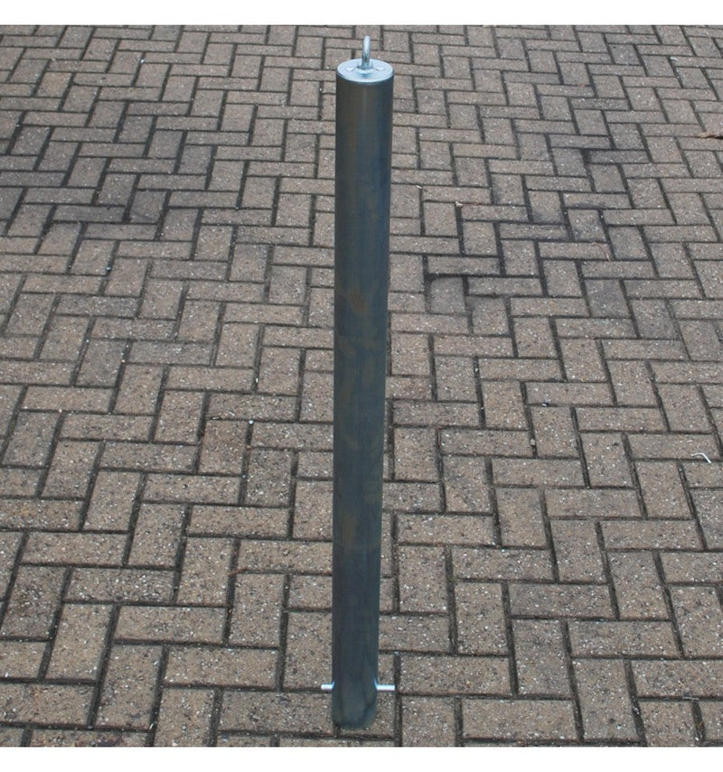 Slate Gray Galvanised 76mm Spigot Based Steel Bollard & Eyelet