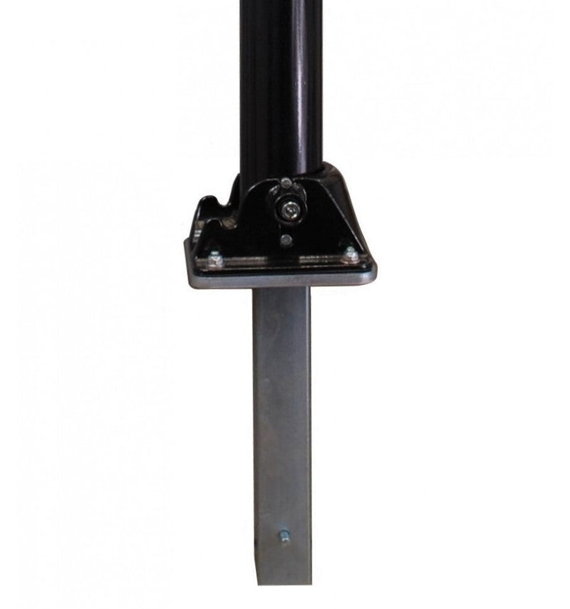 Dark Slate Gray Black Fold Down Parking Post - No Parking Logo, Integral Lock & Chain Eyelet