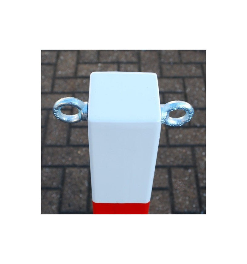 Dark Slate Gray Heavy Duty White & Red Removable Security Post Chain Set