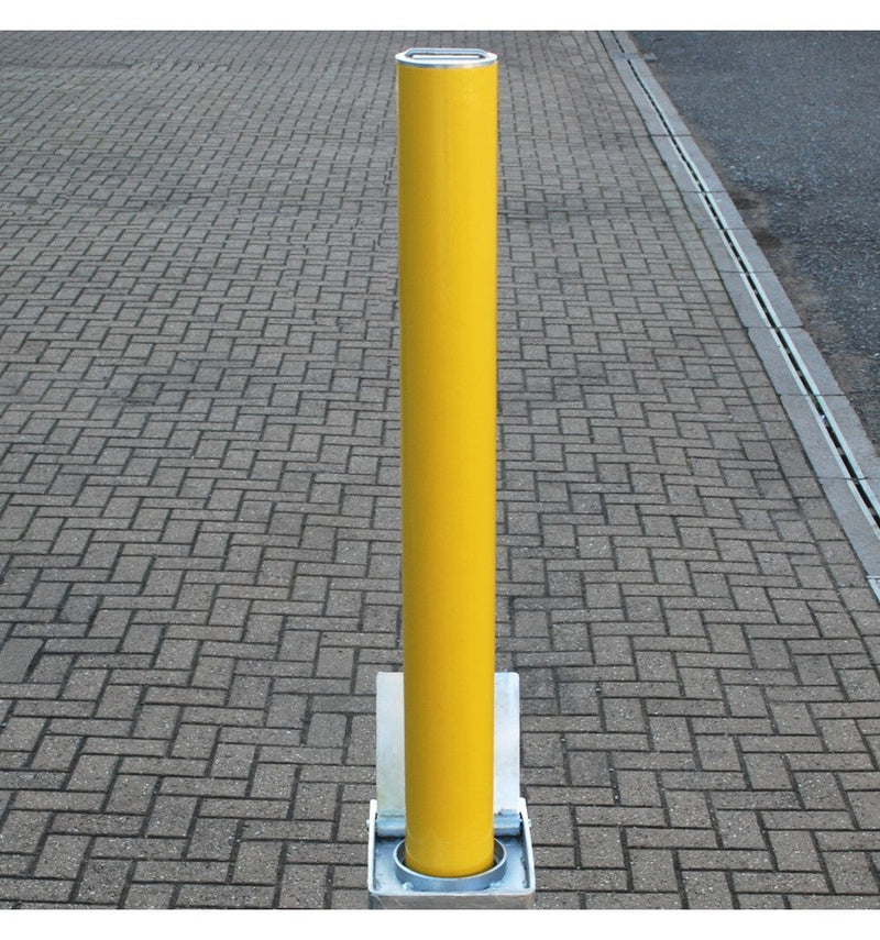 Dim Gray Telescopic Security Post - Yellow