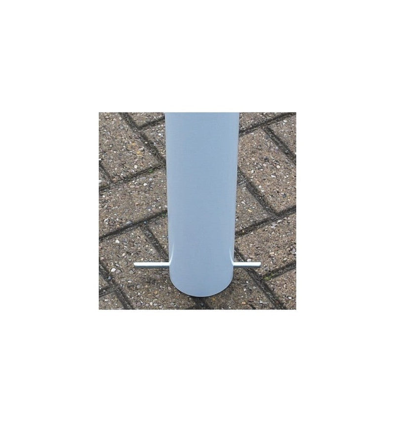 Slate Gray Heavy Duty Steel Security Post/Bollard - White