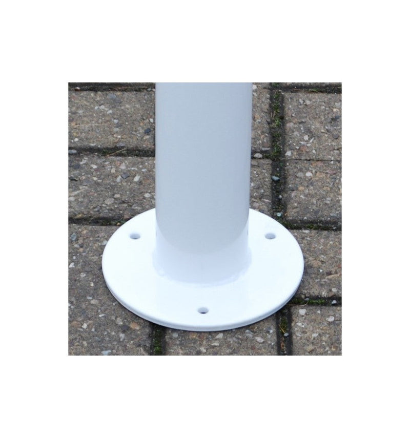 Light Slate Gray 76mm Bolt Down Steel Bollard - White & Orange