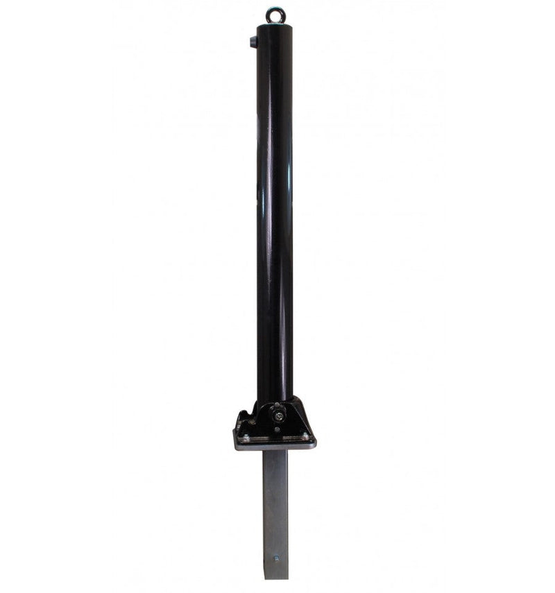 Dark Slate Gray Black Fold Down Parking Post - No Parking Logo, Integral Lock & Chain Eyelet