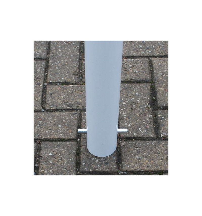 Dim Gray 76mm Spigot Static Bollard - White & Red