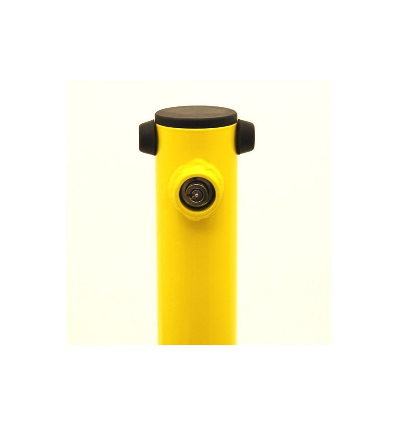 Gold Bolt Down Folding Parking Post - Yellow