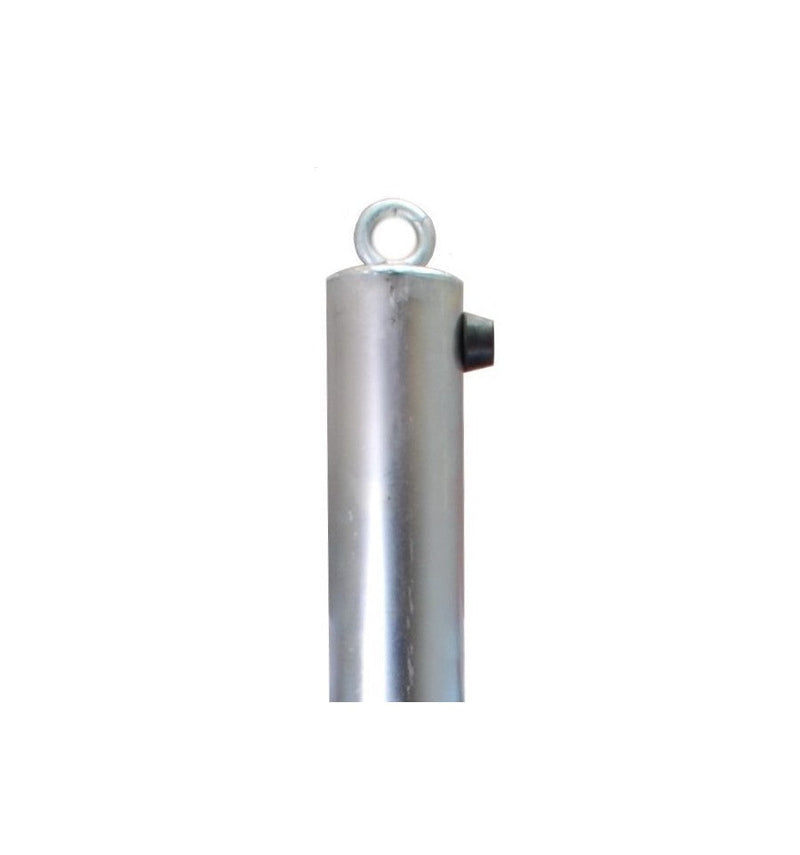 Dark Gray Galvanised 76mm Fold Down Parking Post With Ground Spigot, Integral Lock & Chain Eyelet