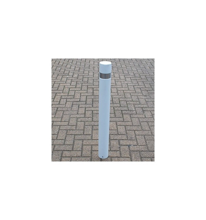 Light Slate Gray Heavy Duty Steel Security Post/Bollard - White