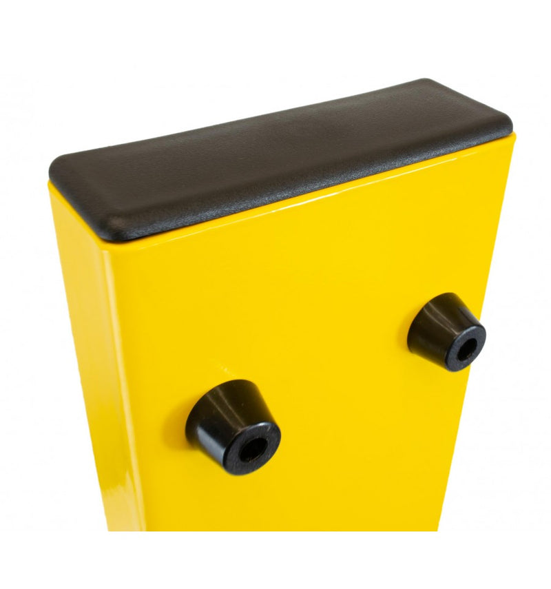 Gold Wide Fold Down Steel Parking Post - Yellow