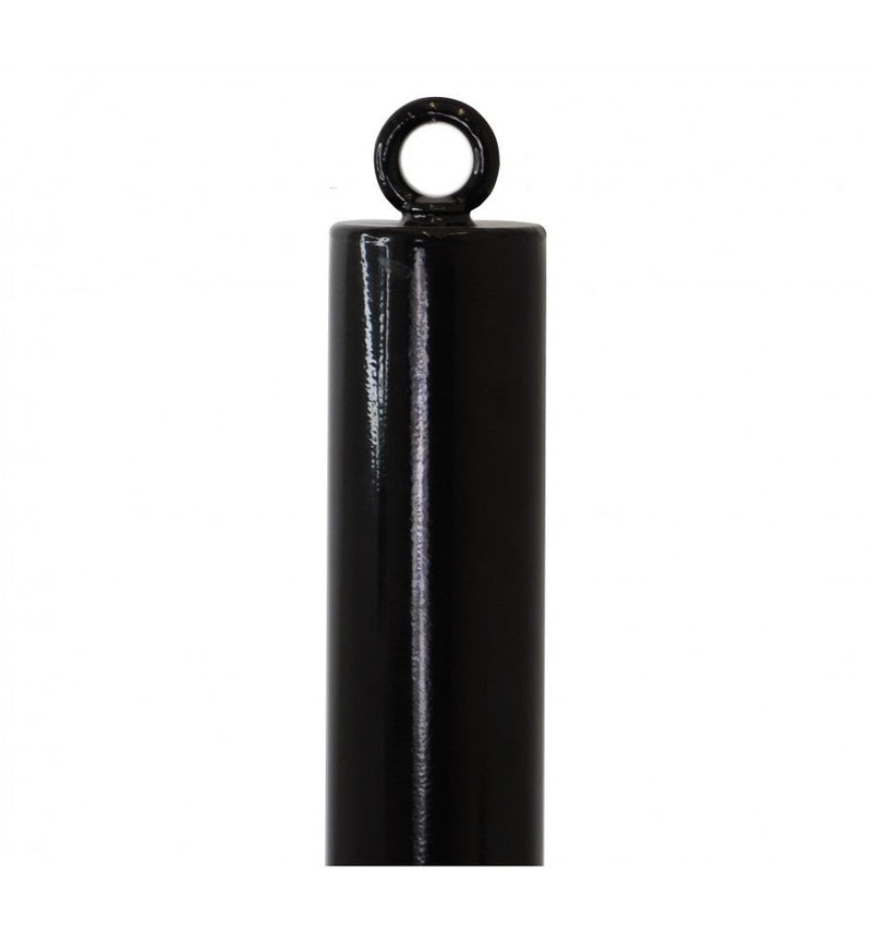 Black Black Fold Down Parking Post - No Parking Logo, Integral Lock & Chain Eyelet