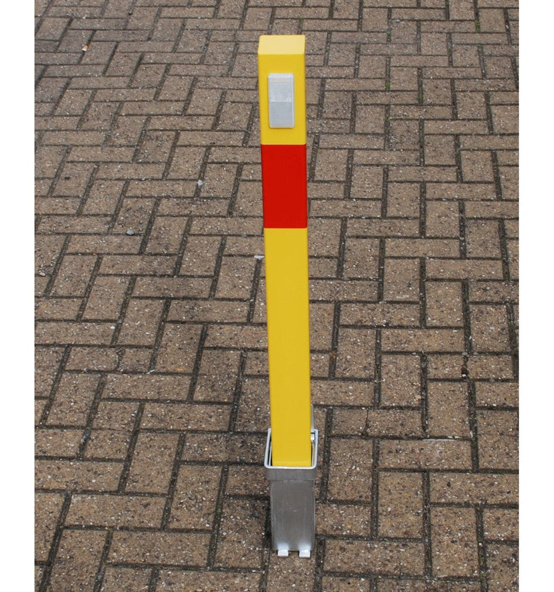 Dim Gray Yellow Removable Security Post With Reflective Band & Pad