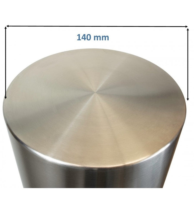 Rosy Brown Large Stainless Steel Spigot Designed Bollard - 1.3m x 140mm