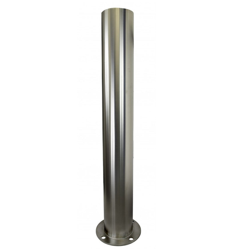 Dim Gray Large Stainless Steel Bolt Down Bollard -1 Metre x 140mm