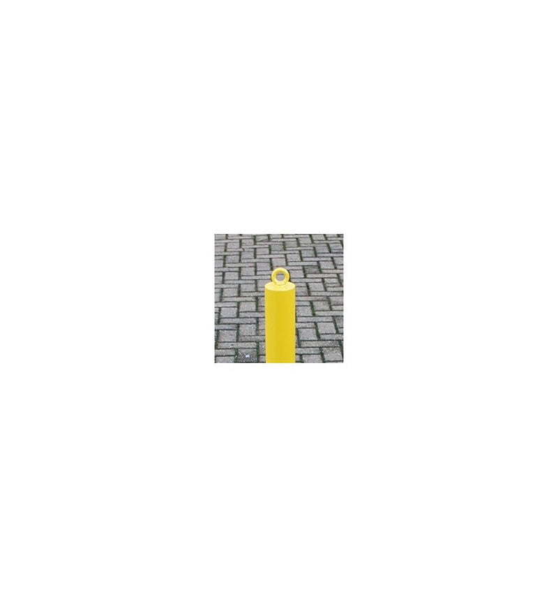 Dark Gray 900mm High Yellow Fold Down Parking Post - No Parking Logo