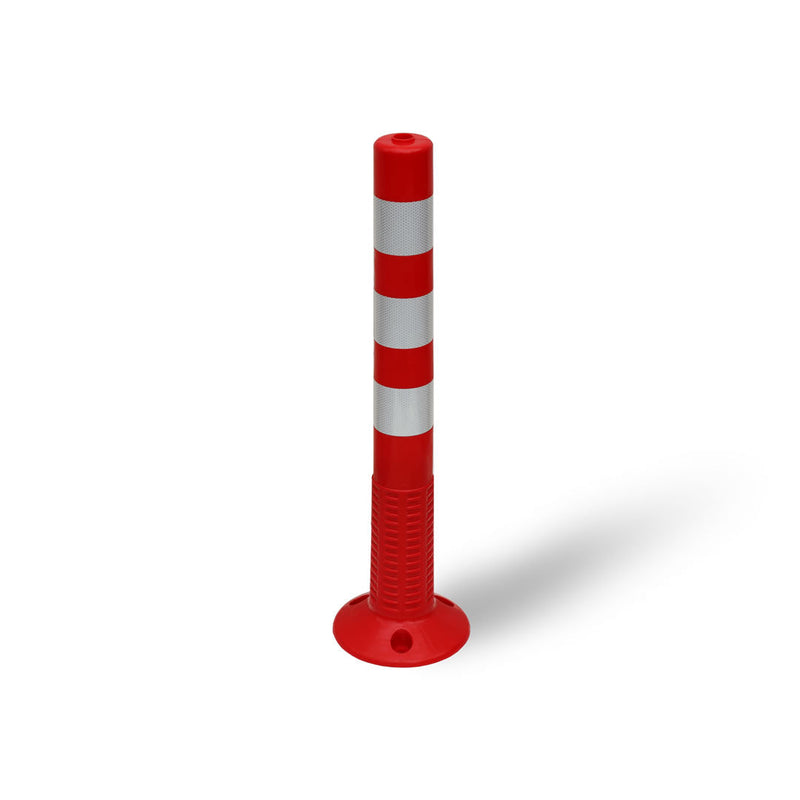 Firebrick Red & White Flexible Traffic Post