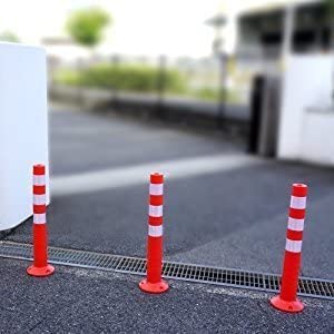 Dim Gray Red & White Flexible Traffic Post