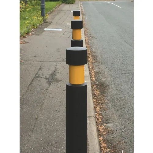 Light Slate Gray Galvanised Steel Core Fixed Bollard