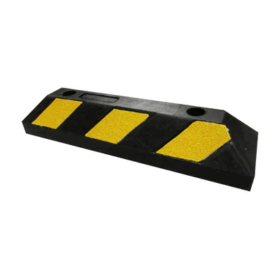 550mm Rubber Wheel Block Parking Stop with Reflective Strips, Non-Slip, Easy Installation for Driveways, Garages, Commercial Parking, Black & Yellow