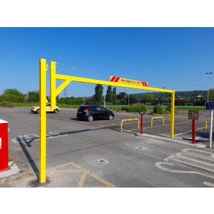 Heavy Duty Height Restrictor Gate with Easy Reach Open, Adjustable Eyebolts, Drop Lock, Hinge & Latch Posts, Powder Coated or Galvanised, Car Park