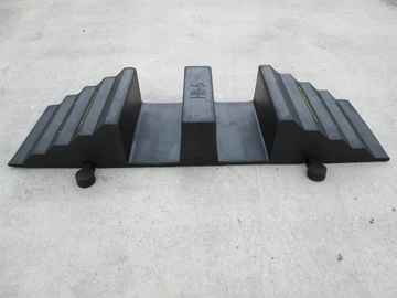 Hose Protection Ramp for HGVs, Durable Rubber, 2-Channel Cable Protector, Reflective Strips, 12 Ton Max Axle, Warehouse/Factory Use