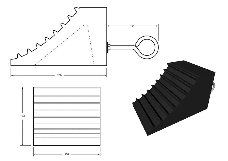 Rubber HGV Truck Wheel Chock