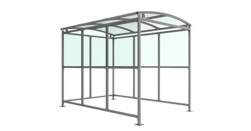 Burbank Smoking Shelter Galvanised Steel Frame Open Fronted