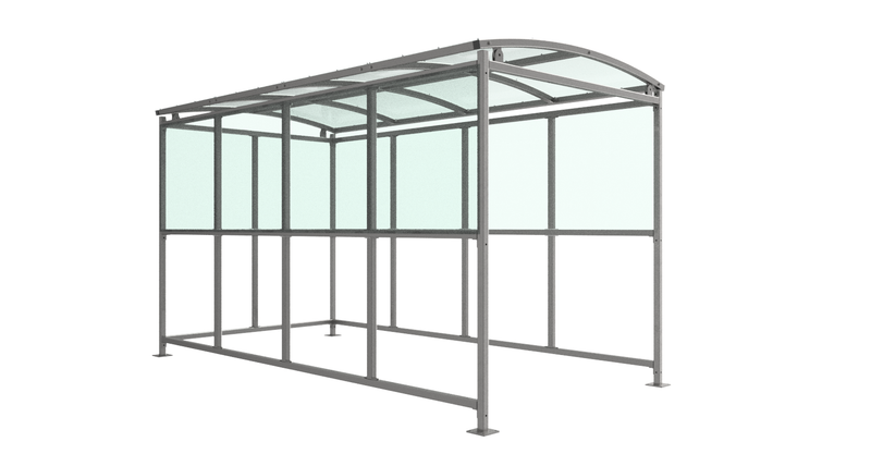 Burbank Smoking Shelter Galvanised Steel Frame Open Fronted