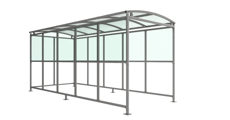 Burbank Smoking Shelter Galvanised Steel Frame Open Fronted