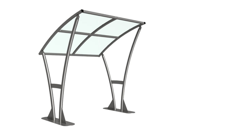 Newton Cycle Shelter With PETG Roof - Galvanised Steel Frame Open Sided