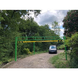 Heavy Duty Height Restriction Barrier (3-6m) with Self-Locking Gate, Adjustable Eyebolts, Galvanized Steel, Secure Access for Car Parks & Playgrounds