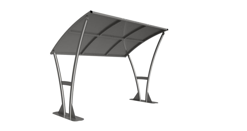 Newton Cycle Shelter Galvanised Steel Frame – Galvanised Roof Open Sided