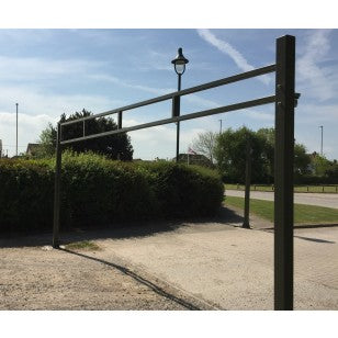 Heavy Duty Height Restriction Barrier (3-6m) with Self-Locking Gate, Adjustable Eyebolts, Galvanized Steel, Secure Access for Car Parks & Playgrounds