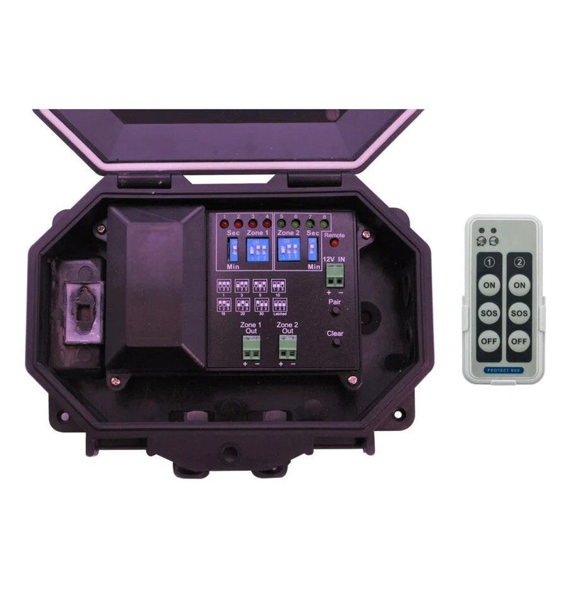 Long Range Wireless Gate Alarm With Outdoor Receiver & Siren & Flashing Strobe Light