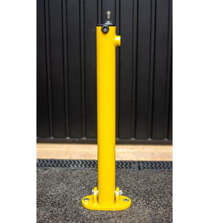 Bolt Down Folding Parking Post - Yellow