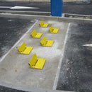 One Way Flow Plate for Traffic Control, Galvanized Steel, 200mm x 300mm, Vehicle Access, Traffic Flow Management, Rubber Buffer, Yellow Coating