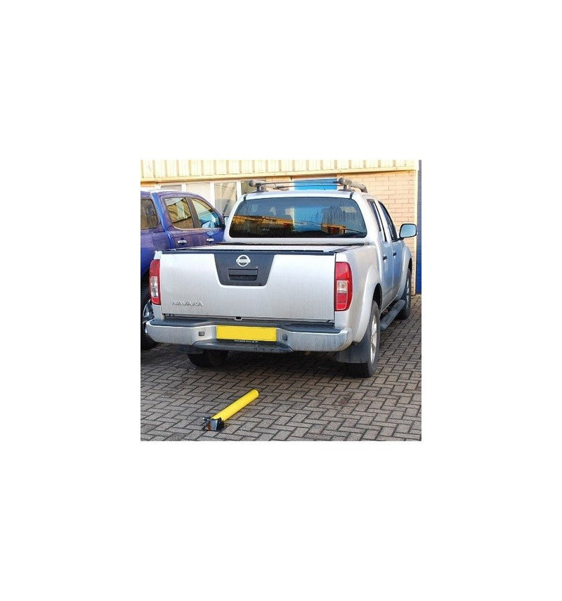 Yellow Fold Down Parking Post With Intigral Lock & Top Mounted Eyelet